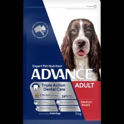 Clearance Advance - Dry ADVANCE - Dental Care Triple Action Adult Medium Breed Chicken with Rice Dog Dry Food (13kg)