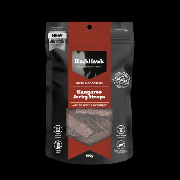 Online Black Hawk - Treats Black Hawk - Kangaroo Straps Dog Treats (100g)