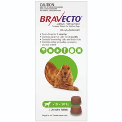 Sale MSD Animal Health Bravecto - Chewable Flea & Tick Tablet for Medium Dogs (2pk)