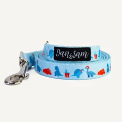 Online Dan and Sam Dan & Sam - Dog Lead (Dino Christmas) - Small