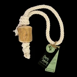Discount Dan and Sam Dan & Sam - Pull and Tug Coffee Wood Rope Toy