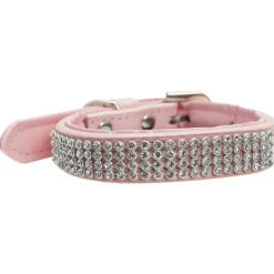 Outlet Dan and Sam Dan & Sam - Vegan Leather Dog Collar (Blush Diamante)