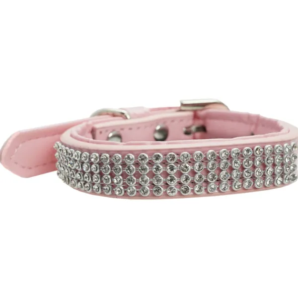 Outlet Dan and Sam Dan & Sam - Vegan Leather Dog Collar (Blush Diamante)
