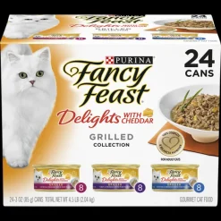 Clearance Nestle Wet FANCY FEAST - Adult Delights With Cheddar Grilled Collection Wet Cat Food (85g x 24pk)