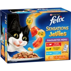 Online Nestle Wet FELIX - Adult Sensations® Jellies Favourites Menu Wet Cat Food (85g x 12pk)