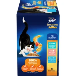 Online Nestle Wet FELIX - Adult Sensations® Jellies Fish Selection Wet Cat Food (85g x 12pk)