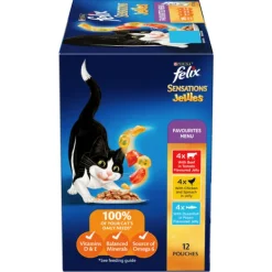 Online Nestle Wet FELIX - Adult Sensations® Jellies Favourites Menu Wet Cat Food (85g x 12pk)