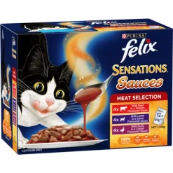 Clearance Nestle Wet FELIX - Adult Sensations® Sauces Meat Selection Wet Cat Food (85g x 12pk)