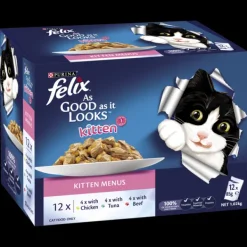 Online Nestle Wet FELIX - Multi-Pack Kitten Menus in Jelly Wet Cat Food (85g x 12pk)