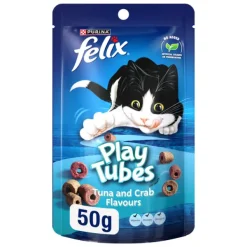 Clearance Nestle Pet Treats FELIX - Play Tubes Tuna & Crab Cat Treats (50g)