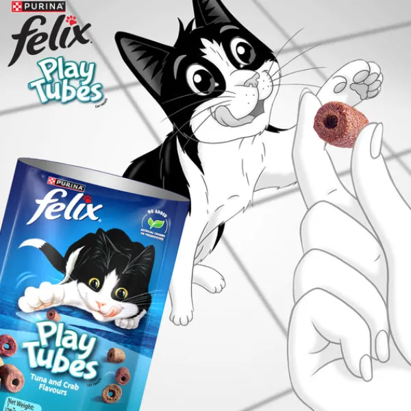 Clearance Nestle Pet Treats FELIX - Play Tubes Tuna & Crab Cat Treats (50g)