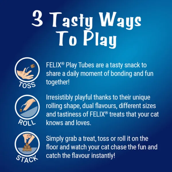 Clearance Nestle Pet Treats FELIX - Play Tubes Tuna & Crab Cat Treats (50g)