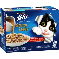 Outlet Nestle Wet FELIX AGAIL Gravy Lovers Meat Selection 85g 12pk