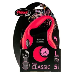 New Natures Best Flexi - New Classic Retractable Tape Lead for Large Dog Red (5m)