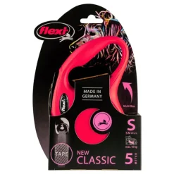 Hot Natures Best Flexi - New Classic Retractable Tape Lead for Small Dog Red (5m)