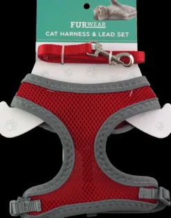 Fashion Furwear - Basic Cat Harness & Lead (Red)