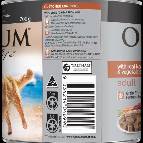 Outlet Optimum - Adult with Kangaroo & Vegetables Wet Dog Food (700g)