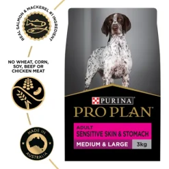 New Proplan - Dry PRO PLAN Adult Sensitive Skin & Stomach Medium & Large Breed Dry Dog Food (3kg)