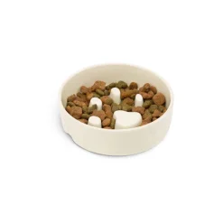 New Scruffs - Icon Slow Feeder Pet Bowl Cream (16cm)