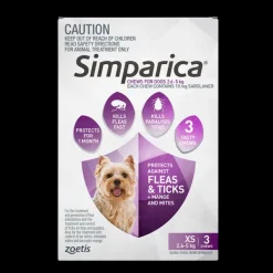 Best Zoetis Simparica - Chews for Extra Small Dogs 2.6-5kg (3pk)