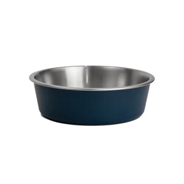 Discount WagTime - Deep Blue Stainless Steel Dog Bowl (Small)