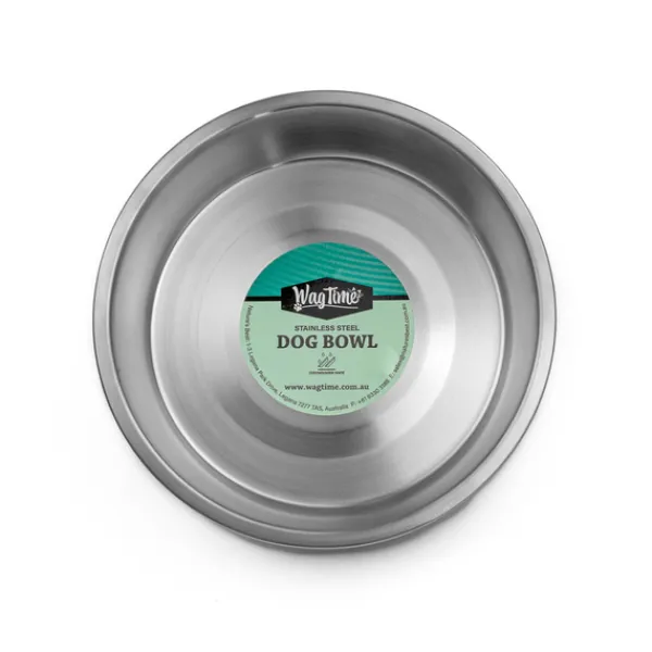 Fashion WagTime - Deep Blue Stainless Steel Dog Bowl (Medium)