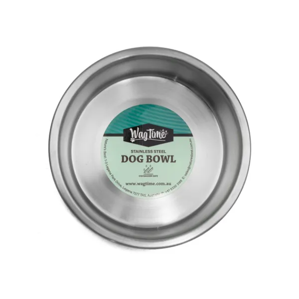 Discount WagTime - Deep Blue Stainless Steel Dog Bowl (Small)