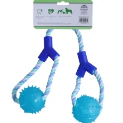 Outlet WagTime - Double Ball Tug Rope Toy (53cm)