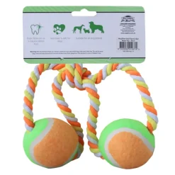 Clearance WagTime - Dual Tennis Ball Rope Toy (36cm)