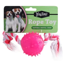 Hot WagTime - Rubber Ball with Rope Toy (30cm)