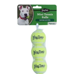 Best WagTime - Squeak Tennis Ball Mini (3pk)