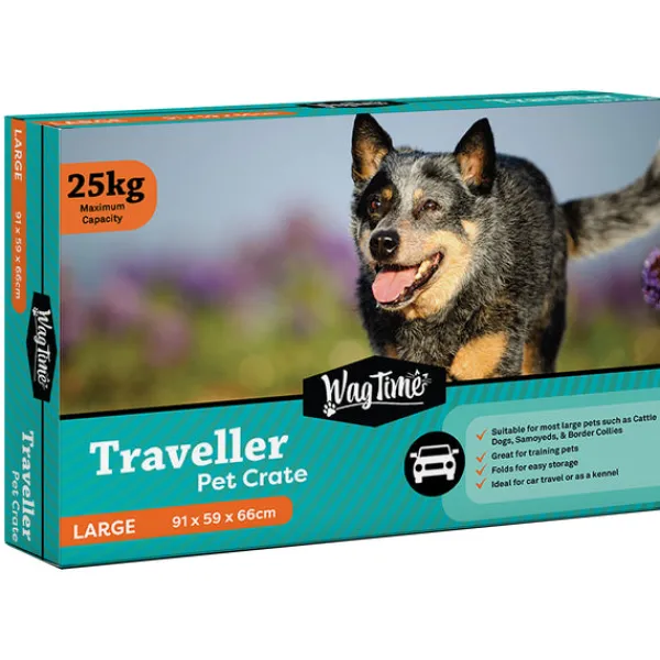 New WagTime - Traveller Pet Wire Crate (Large)