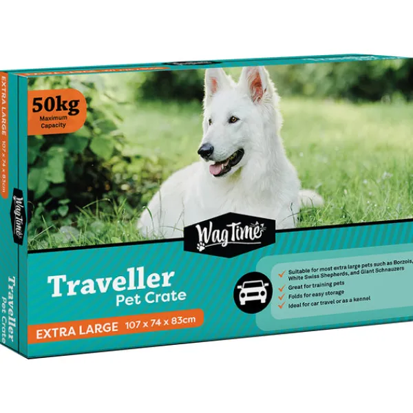 Discount WagTime - Traveller Pet Wire Crate (Extra Large)
