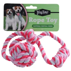 Online WagTime - Tug Rope Toy with Handle (34cm)