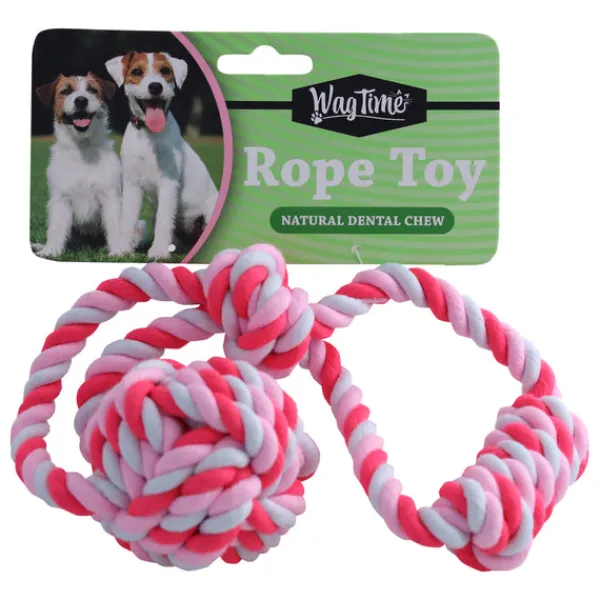 Online WagTime - Tug Rope Toy with Handle (34cm)
